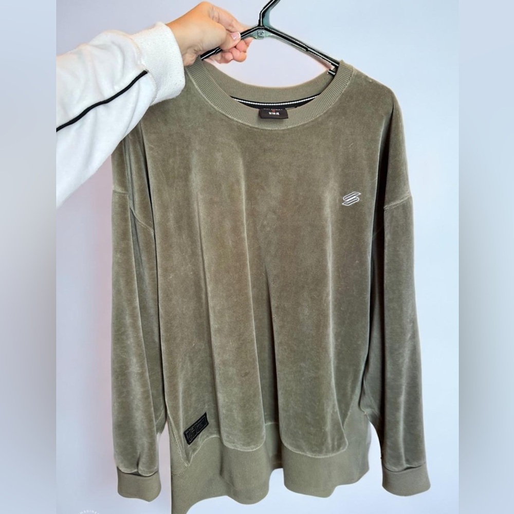 SuperDry Navy Green Soft Oversized Sweatshirt